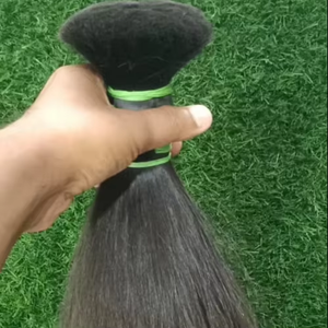 ASK HAIR ENTERPRISE Extensions de cheveux humains à double trame, tissées à la machine, cheveux indiens Remy vierges bruts, naturellement lisses, à trame simple - Product Image 1
