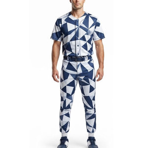 Ensemble d'uniformes de baseball pour hommes adultes de qualité supérieure, tissu en polyester respirant et léger, personnalisable, vêtements d'entraînement pour les sports d'équipe - Product Image 1