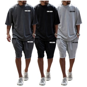 HOT SALE Men's Summer Thin Quick Drying Sportswear Men's <b>Set</b> With Short Sleeve Top and Sport Shorts - Product Image 1