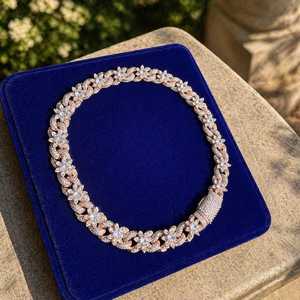 Cadena cubana con incrustaciones de diamantes VVS Moissanite, estilo Hip Hop, de plata de ley 925, de lujo, para hombre, unisex. - Product Image 2