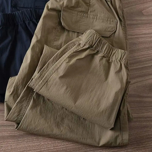 Men Cargo Pants Drawstring Mid Waist Multi Pocket Jogger Trousers Casual Outdoor Workwear - Product Image 5
