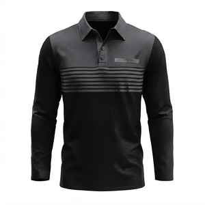 Camisa Polo de Manga Larga para Hombre, Logotipo Personalizado, Algodón Piqué Premium, Duradera, Cómoda, para Viajes, Vacaciones, Ropa Casual de Calle - Product Image 2
