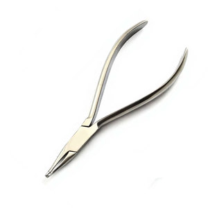 Pince à plier les fils dentaires manuelle, à mâchoires courbées et dentelées, pour la formage des fils orthodontiques, en acier inoxydable allemand, ergonomique - Product Image 2