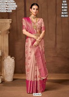 Blus Saree Wanita Zareen Royale Bordir Sutra Tradisional Anti Kusut Menyerap Keringat untuk Musim Dingin, Semua Musim, Pesta Pernikahan