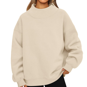Sweat-shirt personnalisé pour femme à col rond, 100 % coton tricoté respirant, imprimé lettres, pour l'automne - Product Image 4