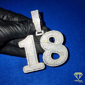 Personalized " JR " <b>Initial</b> Pendant Moissanite Diamond Hip Hop <b>Chain</b> Fashion Jewelry Gift For Men Women - Product Image 3