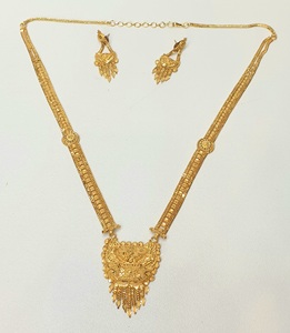 24 Kt Gold Plated Indo-African Classic JEWELLERY SETS Brass Copper for Wedding Parties Engagements Handcrafted Calcatta Design - Product Image 2