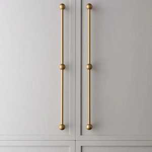 Modern Brushed Gold Cabinet Handles T <b>Bar</b> Zinc Alloy Drawer <b>Pulls</b> Square Kitchen Cupboard Wardrobe Door Hardware Lever - Product Image 5