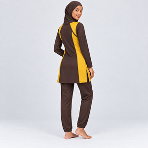 Ensemble burkini islamique modeste 3 pièces pour femmes musulmanes, manches longues, couvrant entièrement le corps, tenue de plage modeste, ensemble burkini 3 pièces - Product Image 5