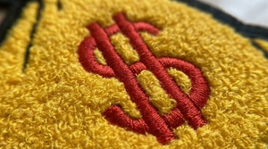 <b>Yellow</b> Money Bag Patch With Red Dollar Sign Embroidered Iron-On Applique For Bags Apparel <b>Accessories</b> - Product Image 3