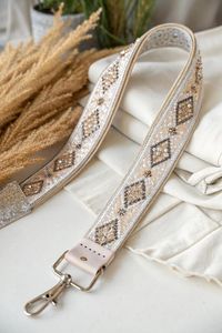 Cinturón Decorativo de Color Sólido Estilo Boho con Cuentas, Correa Bordada de Nailon con Cierre de Cremallera - Product Image 4