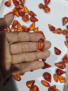 Piedras Preciosas de Ámbar en Forma de Lágrima Hechas a Mano, Color Rojo Anaranjado Pulido, Piedras Sueltas al por Mayor, Suministros para la Fabricación de Joyería - Product Image 4