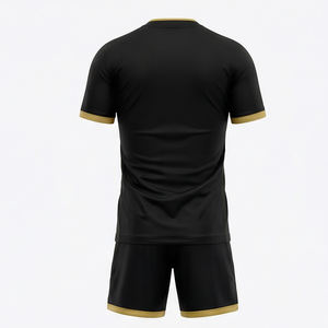 Ensemble de maillot et short de football noir et or de qualité supérieure, logo personnalisé, uniforme d'entraînement de football, vêtements de sport pour hommes - Product Image 2