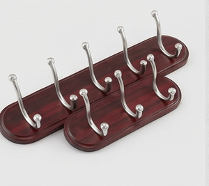 Premium Wooden Wall Mount <b>Hook</b> Rack With Stainless Steel <b>Hooks</b> Classic Design For Clothing Storage Stylish Home Decor - Product Image 5