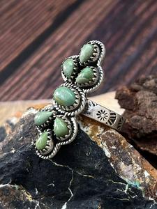 Handcrafted Kingman Turquoise <b>Adjustable</b> <b>Ring</b> Sterling Silver Natural Gemstone Southwestern Boho Artisan Jewelry - Product Image 6