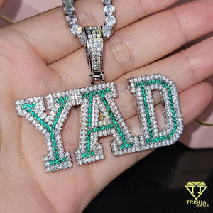 Pendentif Lettre YAD Iced Out en Moissanite, Chaîne Tennis, Bijoux Hip Hop Streetwear, Cadeau - Product Image 6