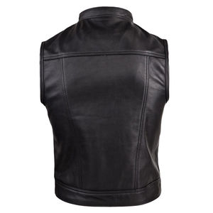 VIBE SEWN Durable Men's Leather <b>Vest</b>-New Design Comfortable Regular Fit Windproof Stand Collar Winter Outerwear Casual Style - Product Image 2