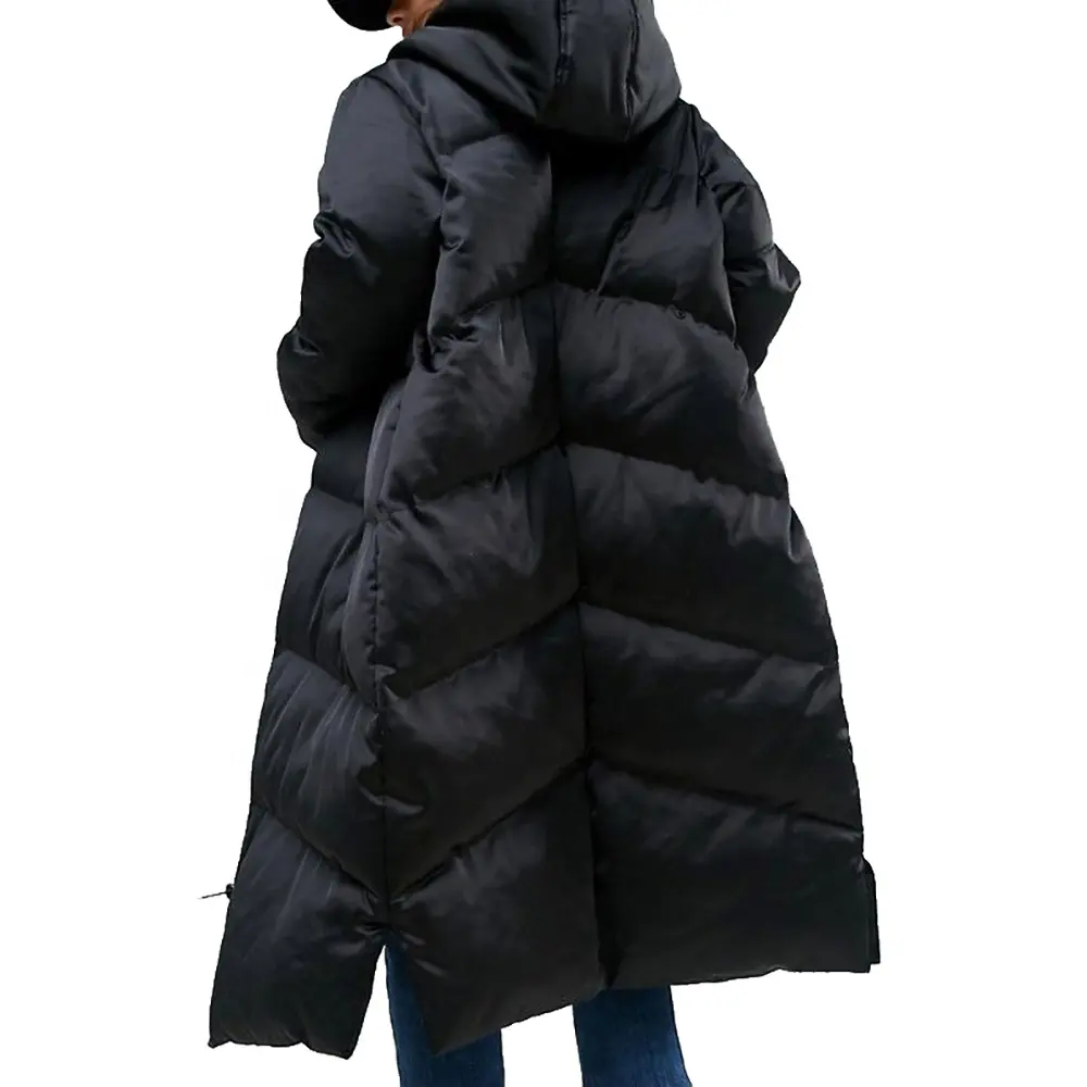 Abrigo largo con capucha de piel para mujer, chaqueta acolchada, ropa de calle, novedad, gran oferta