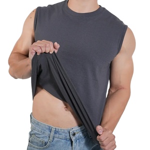 2025 Nueva ropa deportiva para hombre, chaleco musculoso para correr, Camiseta deportiva de algodón sin mangas, camiseta sin mangas lisa con cuello redondo, ropa de Fitness para culturismo - Product Image 6