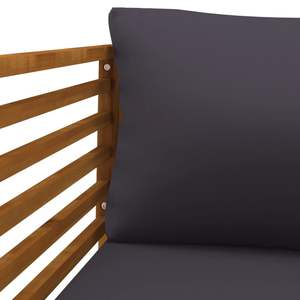 Chaise de patio en bois d'acacia massif avec coussins gris foncé Sièges confortables pour l'extérieur - Product Image 6