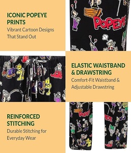 Pantalon droit classique léger pour homme, de haute qualité, imprimé sur toute la surface, avec fermeture élastique et cordon de serrage - Product Image 5