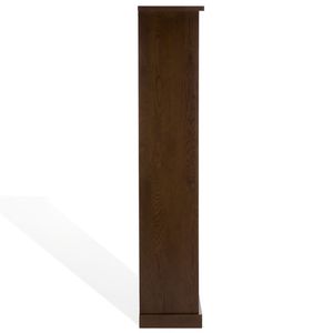 Wave Edge Teak Wood Bookcase Multi Layer Open 6 Tier Bookshelf Large <b>Storage</b> <b>Cabinet</b> with Flat Base - Product Image 3