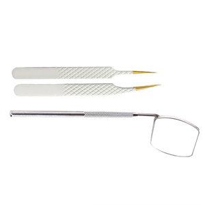 High Quality Personalized Lighted Stainless Steel Foldable Right-Hand Desktop Cosmetic Eyelash Mirror Excellent Style Long Lash - Product Image 3