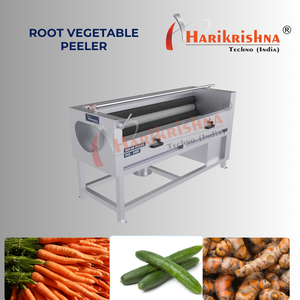 Éplucheuse, nettoyeuse et laveuse industrielle entièrement automatique Harikrishna en acier inoxydable 304 pour manioc, légumes, oignons, gingembre et pommes de terre, 5 CV - Product Image 3