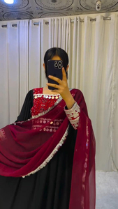 Ready Wear Solid Long Sleeves Full Heavy Afghan Dress Embroidery Antique Afghani Dress Women Punjabi <b>Wedding</b> Afghan Kuchi Dress - Product Image 2