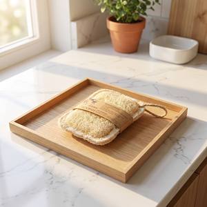 Éponge de cuisine naturelle en loofah, écologique, absorbante, tampon de lavage de vaisselle, chiffon de nettoyage doux pour casseroles et bols - Product Image 1