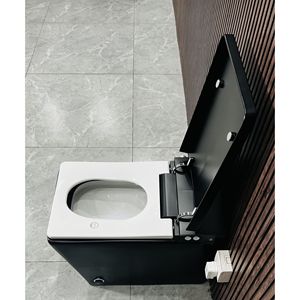 WC Smart Nero Quadrato con Bidet Senza Serbatoio, Telecomando e Apertura Coperchio a Tocco del Piede per Bagno - Product Image 4