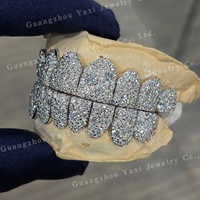Grillz personnalisés en argent sterling S925, motif étoile galaxie D VVS, ensemble de grillz dentaires glacés pour dents supérieures et inférieures, tailles 4, 6, 8, 10, 12, pour hommes, certifiés par une tierce partie