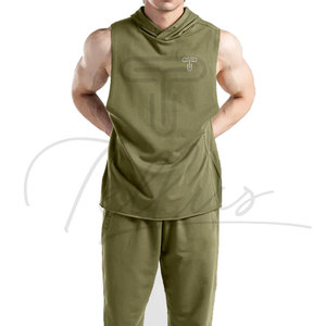 TELLUS APPAREL Débardeur de sport à capuche pour homme, très populaire – Personnalisable, couleur unie, tricoté 240g, imprimé numériquement, séchage rapide, respirant - Product Image 6