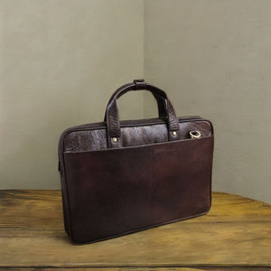 Bolso Bandolera de Cuero Genuino Hecho a Mano para Oficina, Portátil, Moderno y Profesional, para Viajes Corporativos y Trabajo - Product Image 4