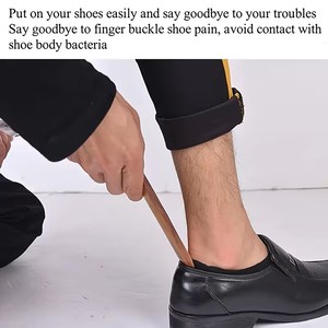Premium Wooden <b>Shoe</b> Horn with Long Handle Hanging Strap Portable Design Single Tier <b>Wall</b>-Mounted for Men Women Home Use - Product Image 4