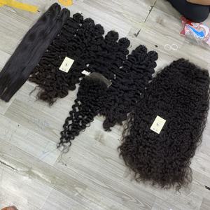 Extensions de cheveux de haute qualité, bouclés birmans, lisses naturels, mèches de cheveux vierges, dentelle suisse brute, fermeture HD 5x5, perruques - Product Image 2