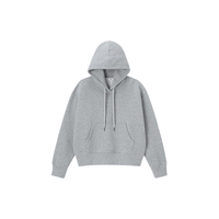 Sweat-shirt à capuche gris pour homme, coupe ample, en coton French Terry, pull décontracté avec poche avant, idéal pour l'automne