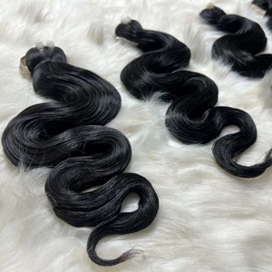 40 piezas superventas vietnamita sin derramamiento de cabello crudo cuerpo negro onda Genius máquina de trama Paquete de doble dibujado de Qhair - Product Image 3