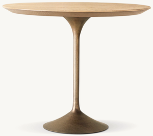 Modern <b>Round</b> Wood Top <b>Dining</b> <b>Table</b> With Metal Legs <b>4</b> Seating Capacity Stable Design Home Furniture - Product Image 3