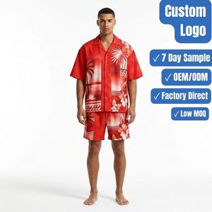 Premium Custom Vacation Shirt Shorts <b>Set</b> Factory Direct OEM ODM Private Label Tropical Apparel Manufacturer - Product Image 1