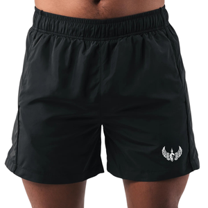 Short de bain noir pour hommes, léger, à séchage rapide, short de plage, taille élastique, pour sports nautiques, vacances d'été - Product Image 1