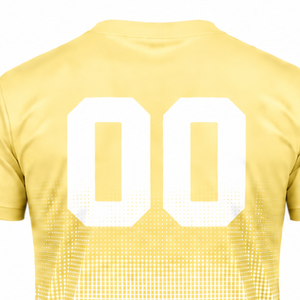 Light Yellow and <b>White</b> Gradient Sublimation T <b>Shirt</b> <b>Men</b> <b>Short</b> <b>Sleeve</b> Crew Neck Custom Printed Sports Training Performance - Product Image 4