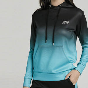 Sudadera con efecto degradado y color sólido, material de poliéster para mayor comodidad y diseño informal con mangas largas / Diseño económico 2026 - Product Image 1