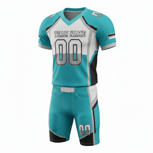 Conjunto de Uniforme de Fútbol Americano Personalizable para Hombre, Pantalones Cortos y Camiseta con Logotipos Delanteros/Traseros, 100% Poliéster, Impresión Digital, Tallas Grandes - Product Image 3