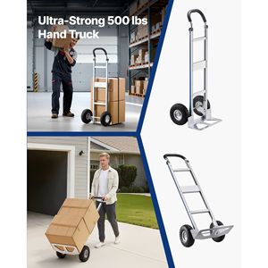 Carrello Portatile in Lega di Alluminio Resistente con Capacità di Carico di 227 kg, Ruote Antiscivolo e Maniglia per Trasporto Materiali PP - Product Image 2