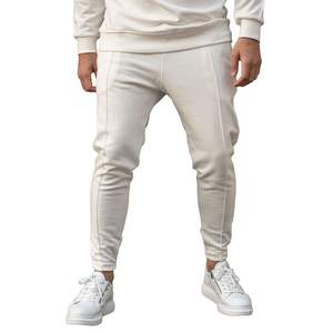 Conjuntos de 2 Piezas de Lana Tejida con Capucha y Cierre de Cremallera para Hombre, Tallas Grandes, Diseño Personalizado con Logotipo, Color Blanco Liso, Venta al Por Mayor - Product Image 4