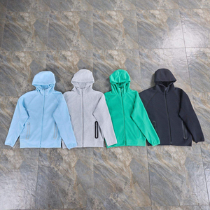 Nouvel ensemble de survêtement décontracté pour homme en polaire technique microfibre, style uni, avec capuche, poches zippées, veste et pantalon de jogging pour l'hiver - Product Image 6