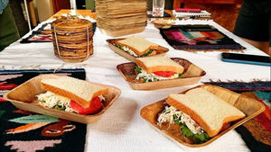 Tazón desechable de 3 pulgadas cuadrado apto para microondas ecológico compostable para fiestas - Product Image 3