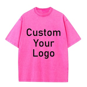 Camiseta de Manga Corta para Hombre, Diseño VIP Premium, 280g, Algodón Lavado con Ácido, Suave, con Logotipo Personalizado, Estilo Vintage, Oversize, Streetwear - Product Image 1