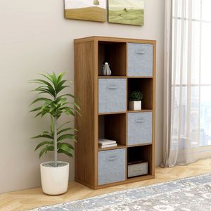 Organizzatore Smart Cube a 8 Cubi, Colore Noce, Libreria 2x4 con Ripiani Aperti per Archiviazione Casa e Ufficio - Product Image 1